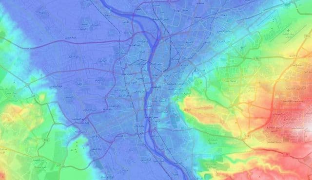 Mapa wysokości Kairu