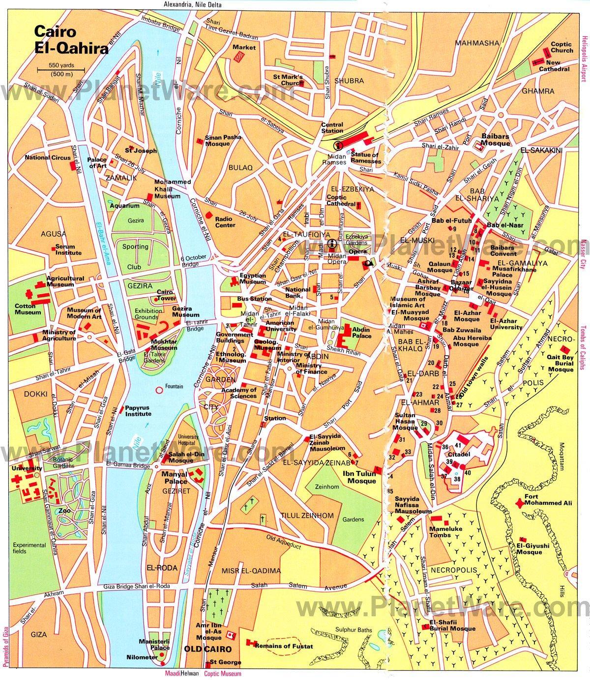 Kair mapa centrum miasta